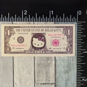 🌀10/$10🌀 Sanrio Banknote Reusable Waterproof Vinyl Sticker Decal